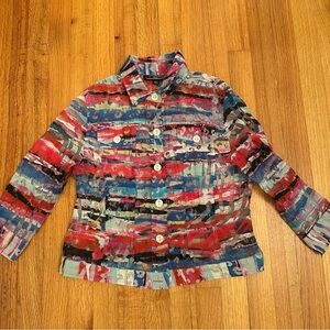Linear Button Up Shirt Womens PS  Multicolor (n3)